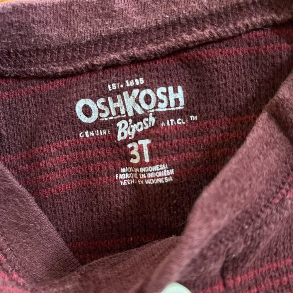 OshKosh crimson thermal henley shirt 3T